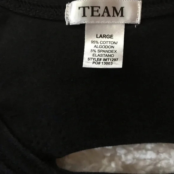 Team Juniors size Large Cut-out Angel wings Black with Rhinestone Bling - Picture 6 of 6